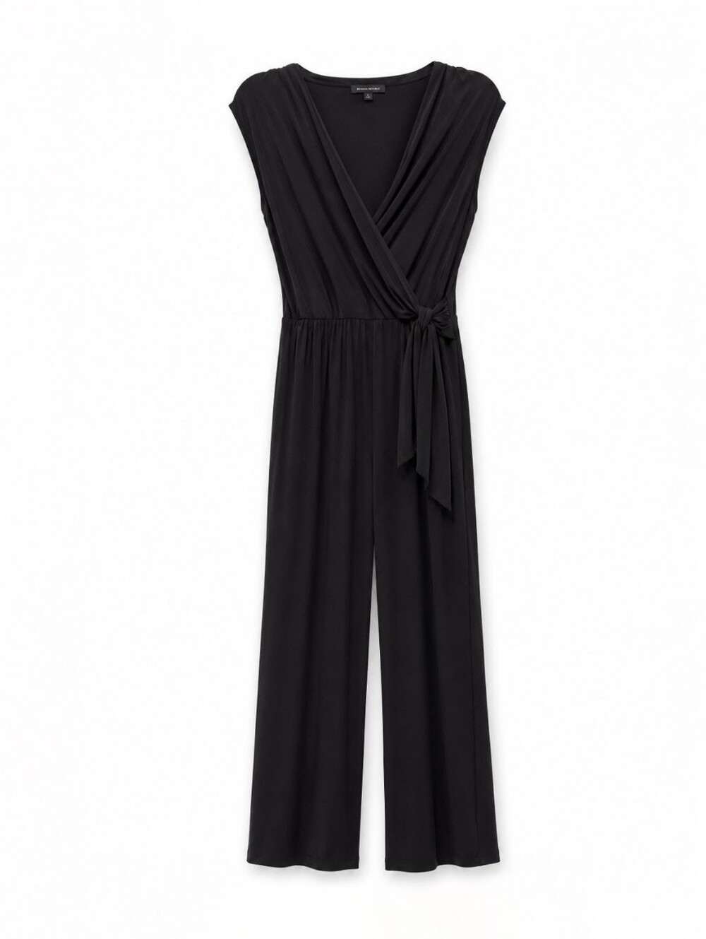 Tahari black faux-wrap jumpsuit, size Medium